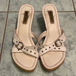 Steve Madden Womens White Dress Sandals Heels Size 10B